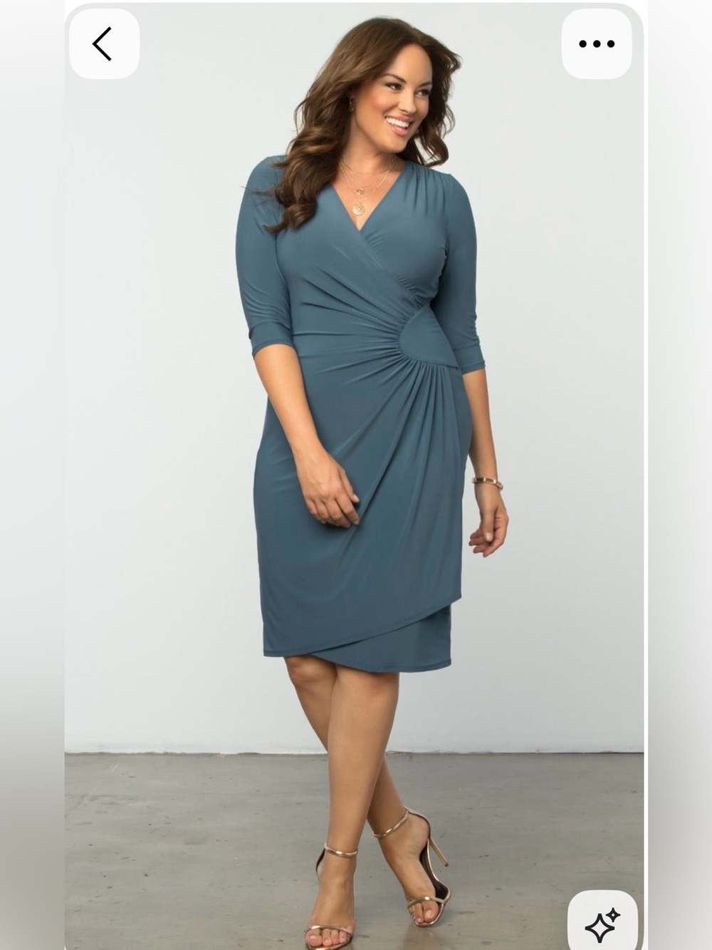 Kiyonna Ciara Cinch Dress Woman’s Size 10-12 in teal